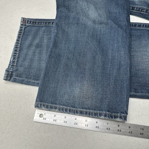 True Religion Jeans Mens 40x34 Section Straight Leg Blue Denim Distressed *Flaw - Picture 15 of 15